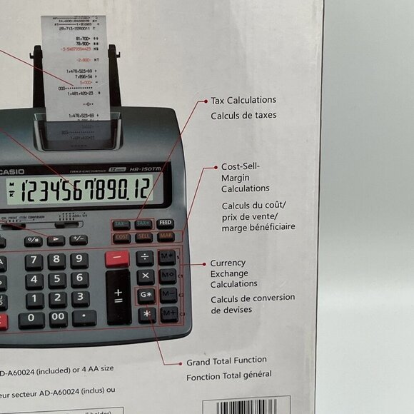 Casio HR-150TM Plus-W Desktop Printing Calculator 12 Digit XL Display NIB - Picture 10 of 14